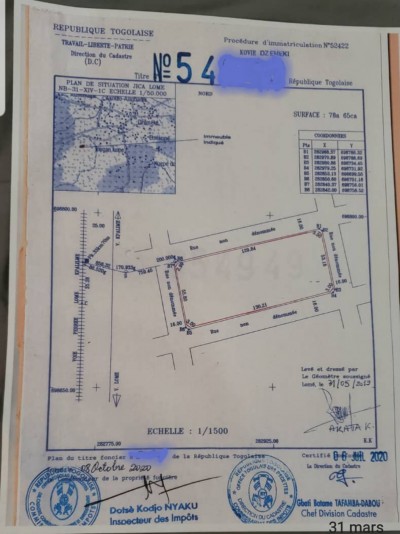 13 lots collés sur 4 voies avec titre foncier