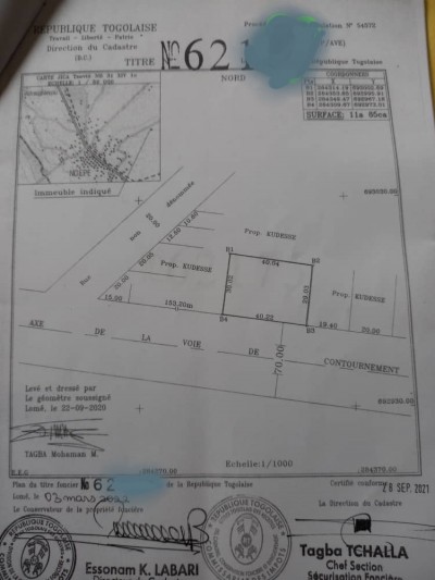 2 lots collés avec titre foncier au bord du Goudron