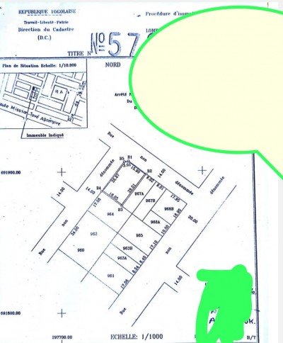 1 lot avec titre foncier à 100m du goudron
