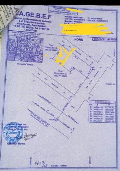 2 lots collés avec titre foncier global derrière le Lycée