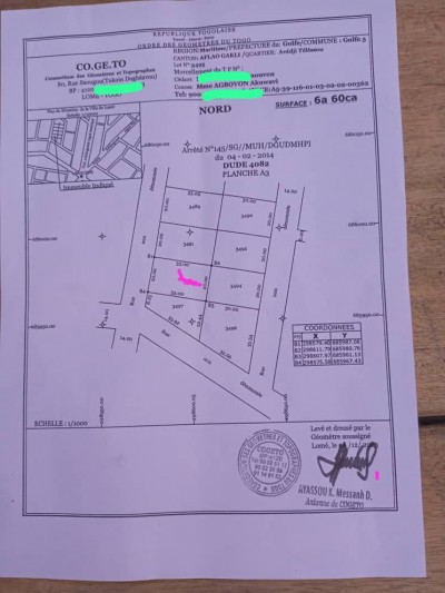 1 lot cloturé avec 1 tampon otr à 250m du goudron