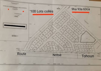 15 lots collés avec titre foncier global à 400m du goudron rn1