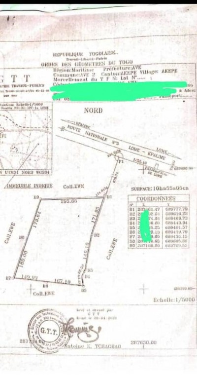 10 hectares avec 1 tampon otr à 500m du goudron