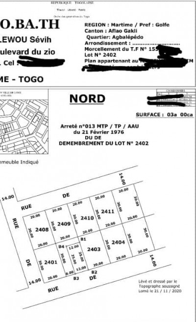 démi lot carré cloturé avec titre foncier à 100m du goudron