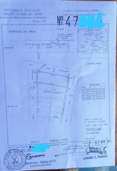 2 lots collés avec titre foncier à 50m du goudron