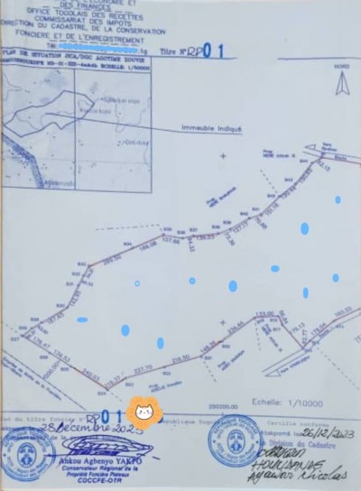 160 hectares avec titre foncier à 12km de la nationale n5