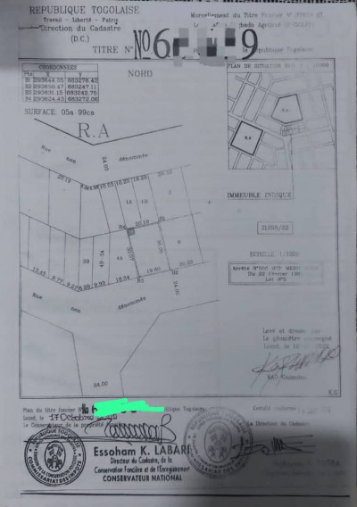 1 lot cloturé avec titre foncier