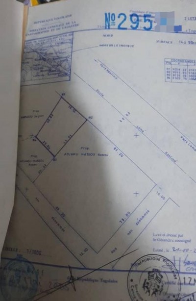 1 lot et démi avec titre foncier au bord du goudron