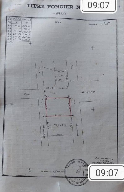 2 lots collés cloturés avec titre foncier