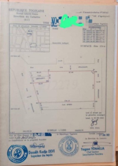 10 lots collé avec titre foncier à 250m du goudron