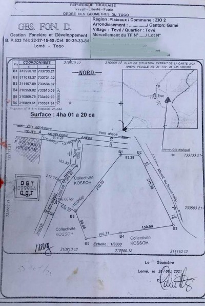 4 hectares agricole avec 1 nouveau tampon otr à 1km du goudron