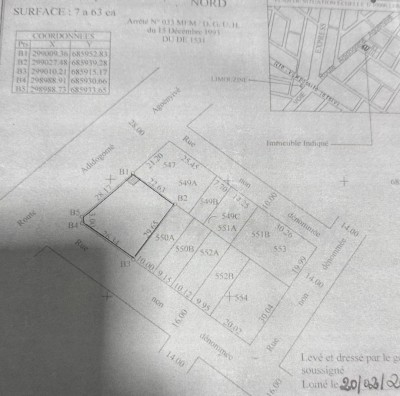 1 lot 1/4 avec titre foncier au bord du goudron