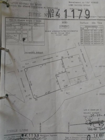 5 lots et démi collés avec titre foncier à 200m du goudron