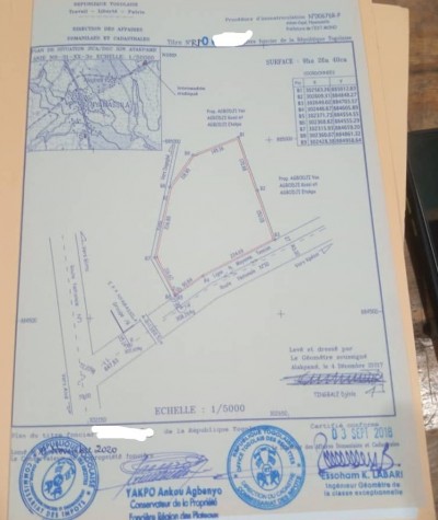 10 hectares avec titre foncier à 1.5km du goudron
