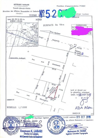démi lot avec titre foncier à 90m du goudron