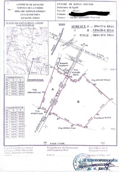 16 hectares agricole  avec plan +mandat à 15km du goudron