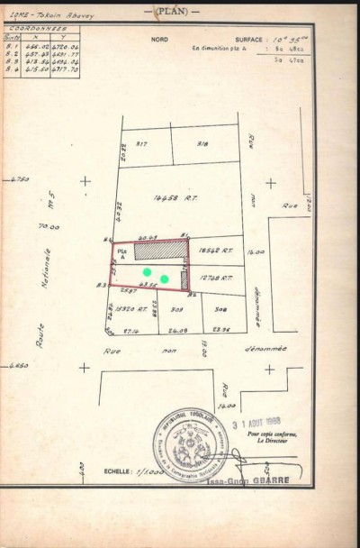 1 lot avec titre foncier au bord du goudron