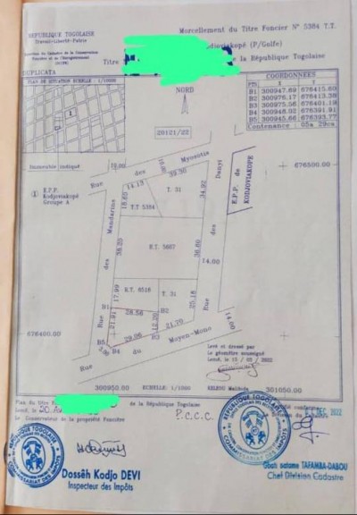 1 lot cloturé avec titre foncier à 400m de la plage