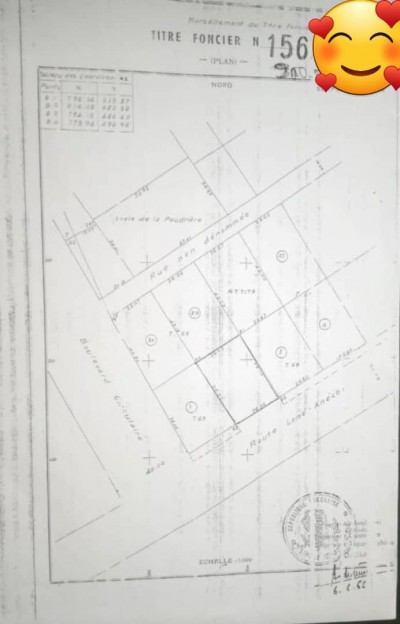 1 lot 3/4 avec titre foncier au bord du boulevard du mono