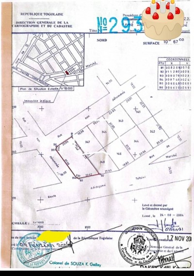 1 lot 3/4 avec titre foncier