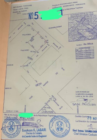 1 lot avec titre foncier à 150m du goudron