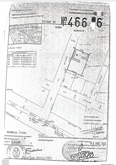 2 lots collés cloturés avec titre foncier à 100m du goudron