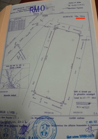 13 lots collés avec titre foncier à 2km du contournement