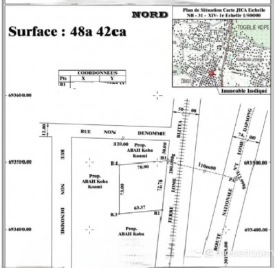 8 lots collés avec titre foncier à 100m du goudron