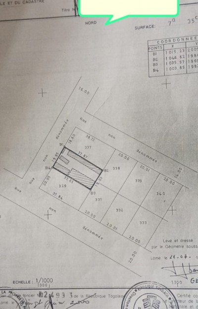 1 LOT 1/4 cloturé avec titre foncier à 150m du goudron