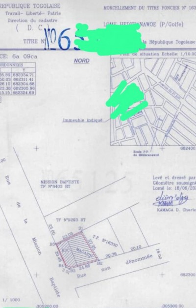 1 lot avec titre foncier au bord du goudron