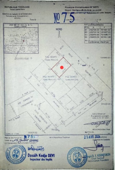 1 lot avec titre foncier à 20m du goudron de la brétèlle