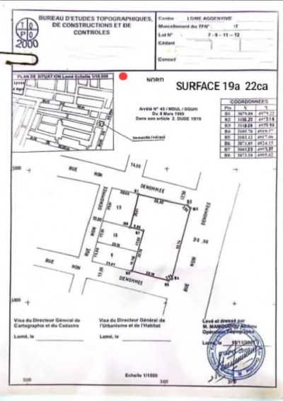 3 lots 1/4 collés avec titre foncier au bord du goudron