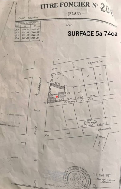 1 lot avec titre foncier au bord du goudron à dékon