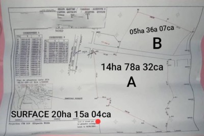 200 lots collés avec titre foncier en cours à 800m du goudron