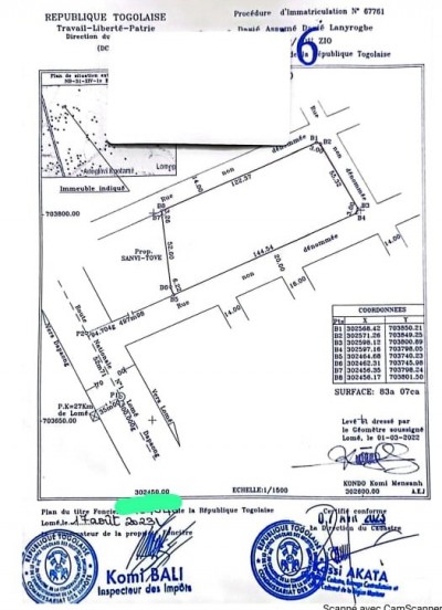 14 lots collés avec titre foncier à 300m du goudron n1
