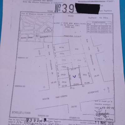 1 lot avec titre foncier au bord du goudron