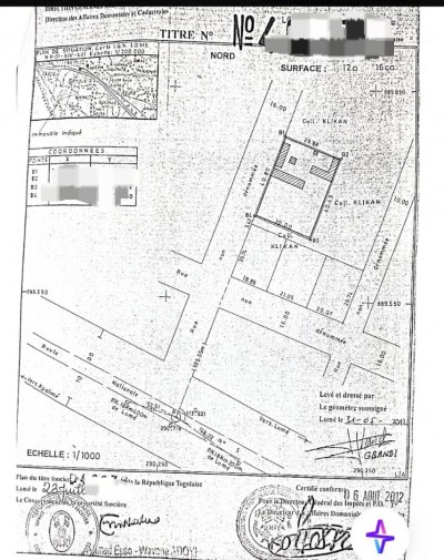 2 lots collés cloturés avec titre foncier à 60m du goudron
