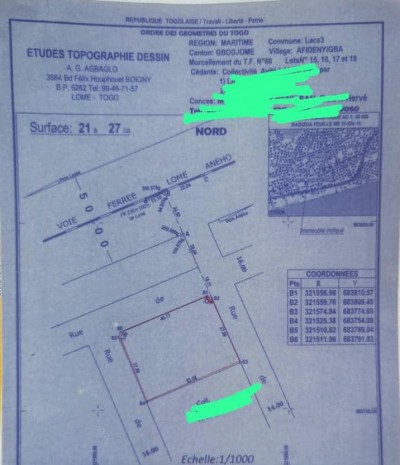 4 lots collés cloturés avec titre foncier à 200m du goudron