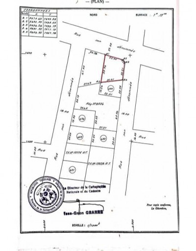 1 lot 1/4 avec titre foncier ( zone Antigank )