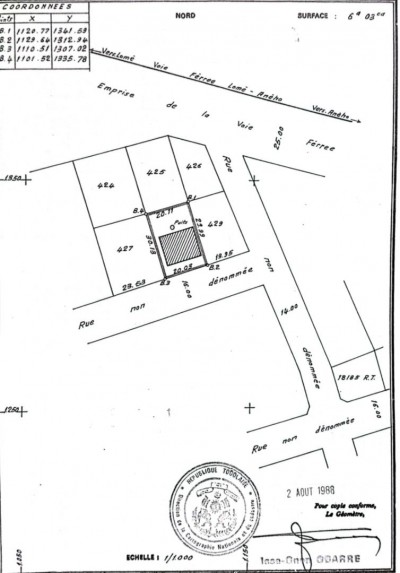 1 lot avec titre foncier + ancienne maison à 20m des pavés