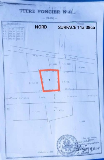 2 lots collés avec titre foncier au bord du goudron