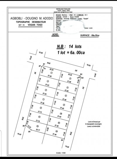 14 lots collés avec plan otr proche du centre nazareth