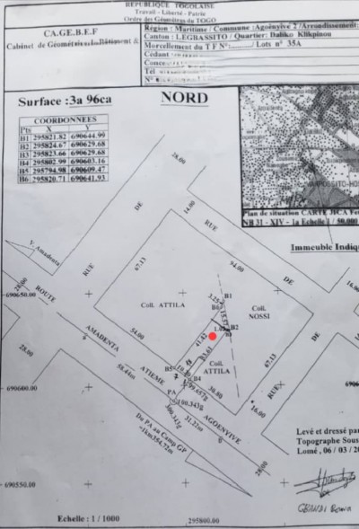 démi lot cloturé avec plan otr en bordure de la grande voie