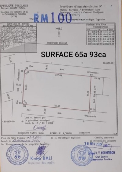 11 lots collés avec titre foncier à 1.4km du goudron et 1km mer