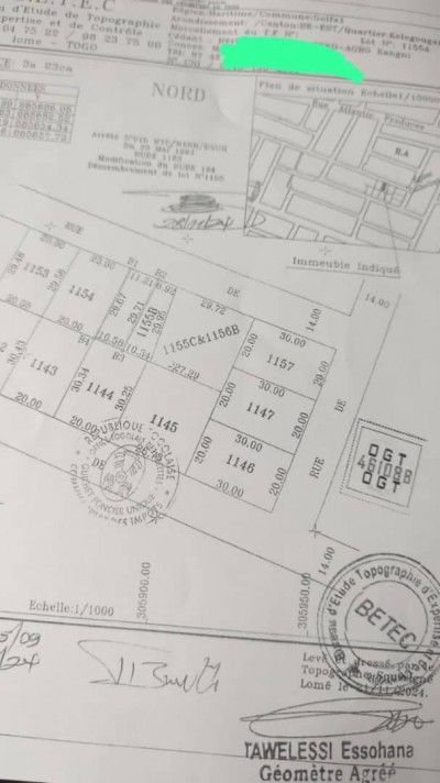 démi lot cloturé avec plan otr à 300m du goudron