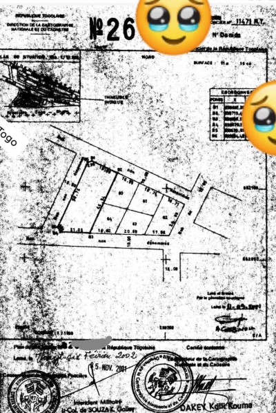 2 lots collés cloturés avec titre foncier à 100m du goudron