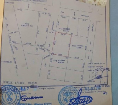 2 lots collés avec titre foncier à 600m de la grande voie
