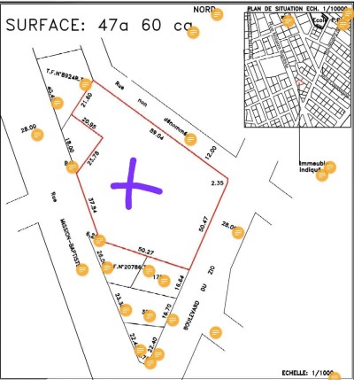 8 lots collés cloturés avec titre foncier proche de l'aéroport