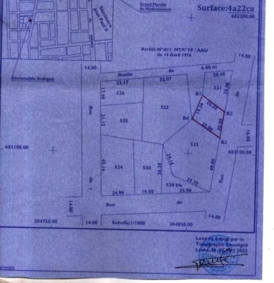 3/4 de lot avec 1 tampon+ mandat + réçu de vente