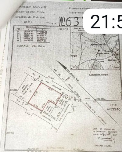 5 lots collés avec titre foncier à 500m de la grande voie